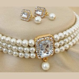 Austrian stone necklace set with earrings